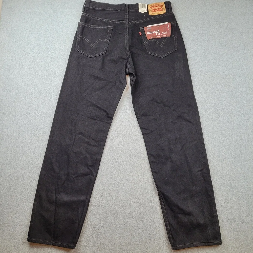 Levi's 550 Relaxed Fit Jeans Mens 34x32 Black Tapered Leg Denim Deadstock Y2K 06